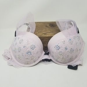 Victoria Secret Bra 32DD Sexy Pink Crystals padded